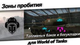 Зоны пробития топливных баков и боеукладки танков